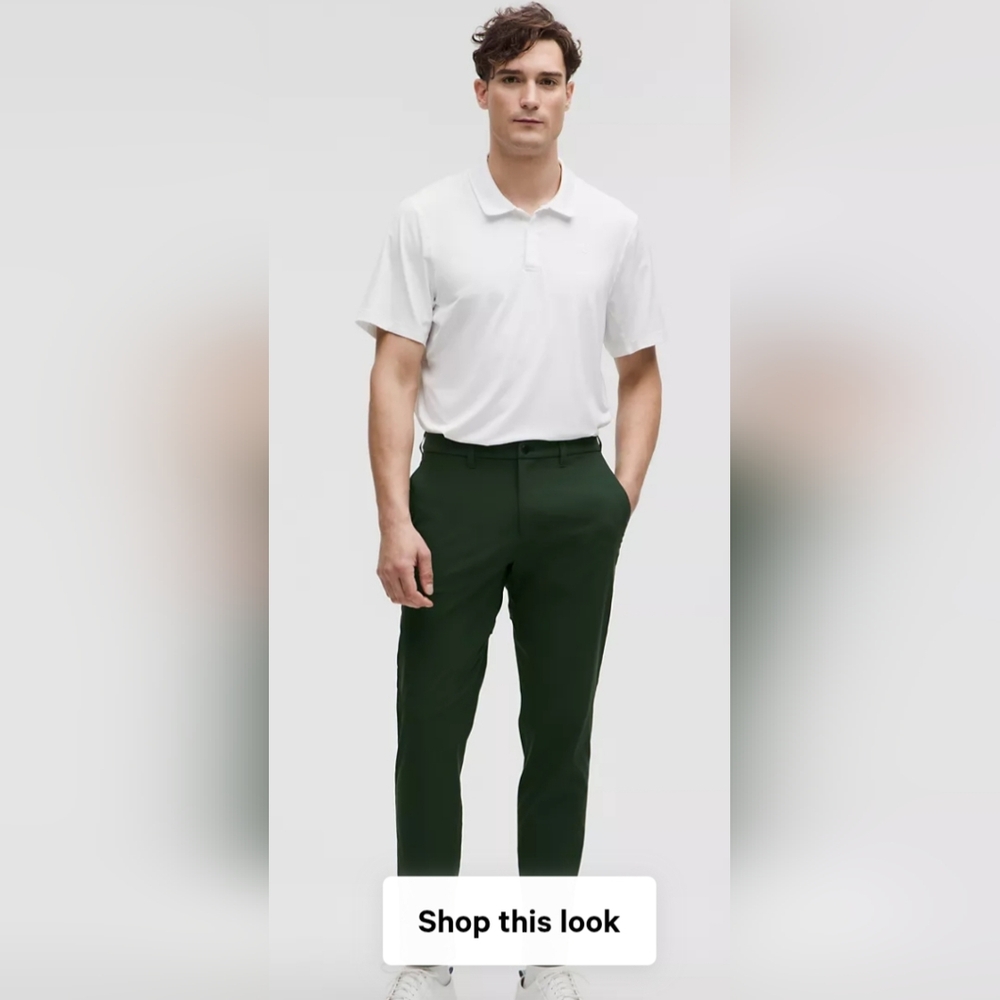 Lululemon FIRE! NWT! ABC Slim Fit Golf Trouser 32L in Rainforest Green. Sz 36x32